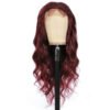 Wholesale #99J Burgundy 13X6 Transparent Lace Front Wig Body Wave - Image 3