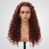 Wholesale Curly 13X4 Lace Frontal Wig 180% Density Reddish Brown Color - Image 4